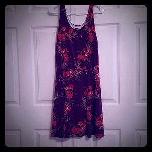 Funky Purple & Red Floral Print Verse Dress L